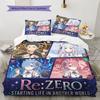 Re Zero Soft Duvet Cover Kid's Bedding Set,Extra Large Size Christmas Gifts Various Sizes Available -HE221