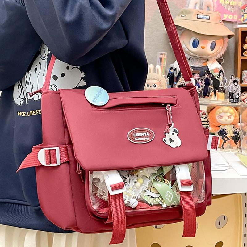 Новая сумка-мессенджер в стиле колледжа, школьная сумка, милая девичья японская студенческая сумка через плечо большой вместимости, простая и универсальная сумка