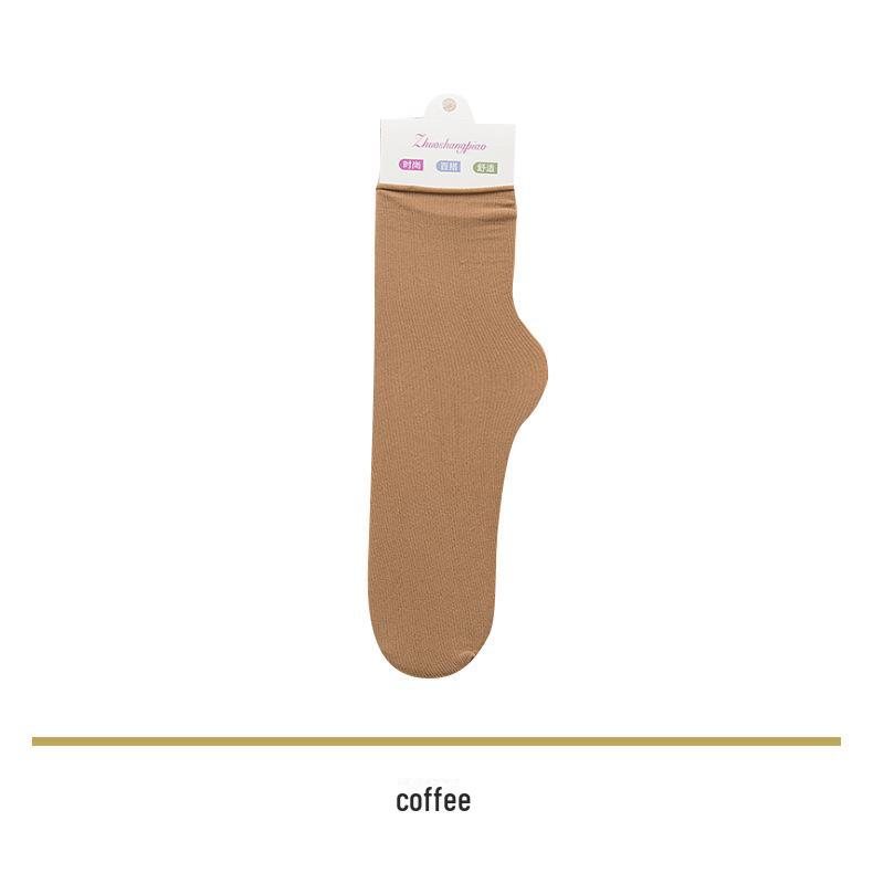 Женские тонкие носки в японском стиле с бархатным ворсом, весна-лето — модные однотонные, закручивающиеся носки средней длины для льда