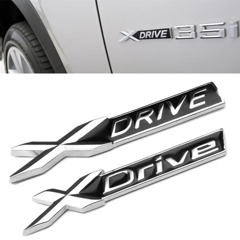 3D ABS XDrive Rear Trunk Emblem Badge Sticker Side Fender Decals Car Accessories X Drive For 3 4 5 6 7 Series X1 X3 X5 X6