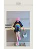 Girls' Hip-Hop Rainbow Braids Short-Sleeve Street Dance T-Shirt