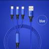 Nylon Braided 3-in-1 Charging Cable for Huawei & Apple with Laser Engraved Logo - Ideal Promotional Gift