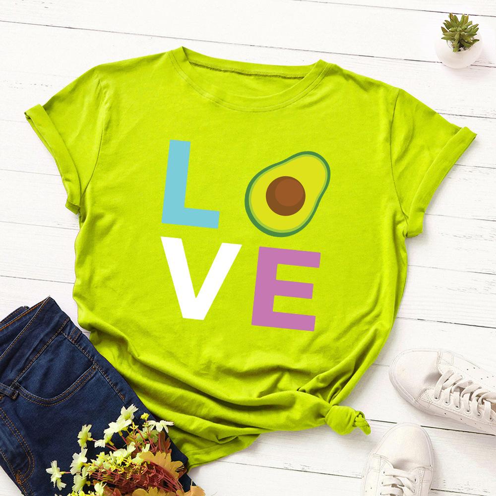 Хлопковая футболка с коротким рукавом и круглым вырезом, женская, с 2D-принтом, топы