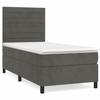 3143050 vidaXL Bed with Divan Base and Mattress Dark Grey 80x200 Cm Velvet