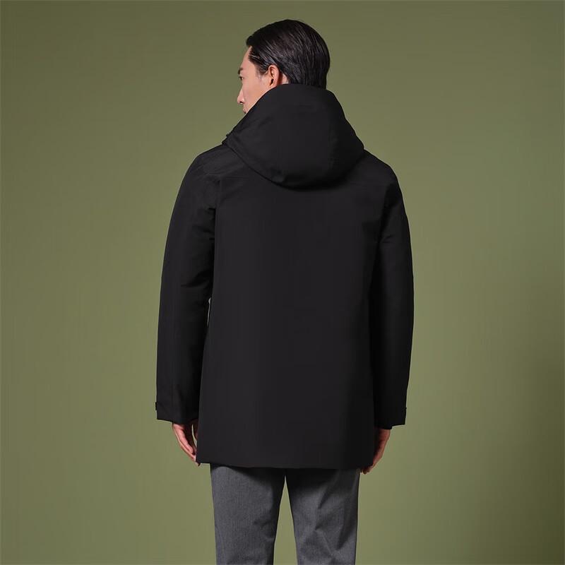 Tanboer Men's Business Goose Down Jacket with Detachable Hood & Liner TA232579