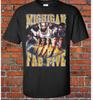 MICHIGAN FAB Five 90-е Винтажный Стиль Бутлег Рэп Футболка NCAA Финал Четырех Баскетбольная