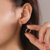 Модные Элегантные Однотонные Серьги-клипсы с Инкрустацией Трехцветным Цирконом, Минималистичные Серьги из Нержавеющей Стали для Женщин