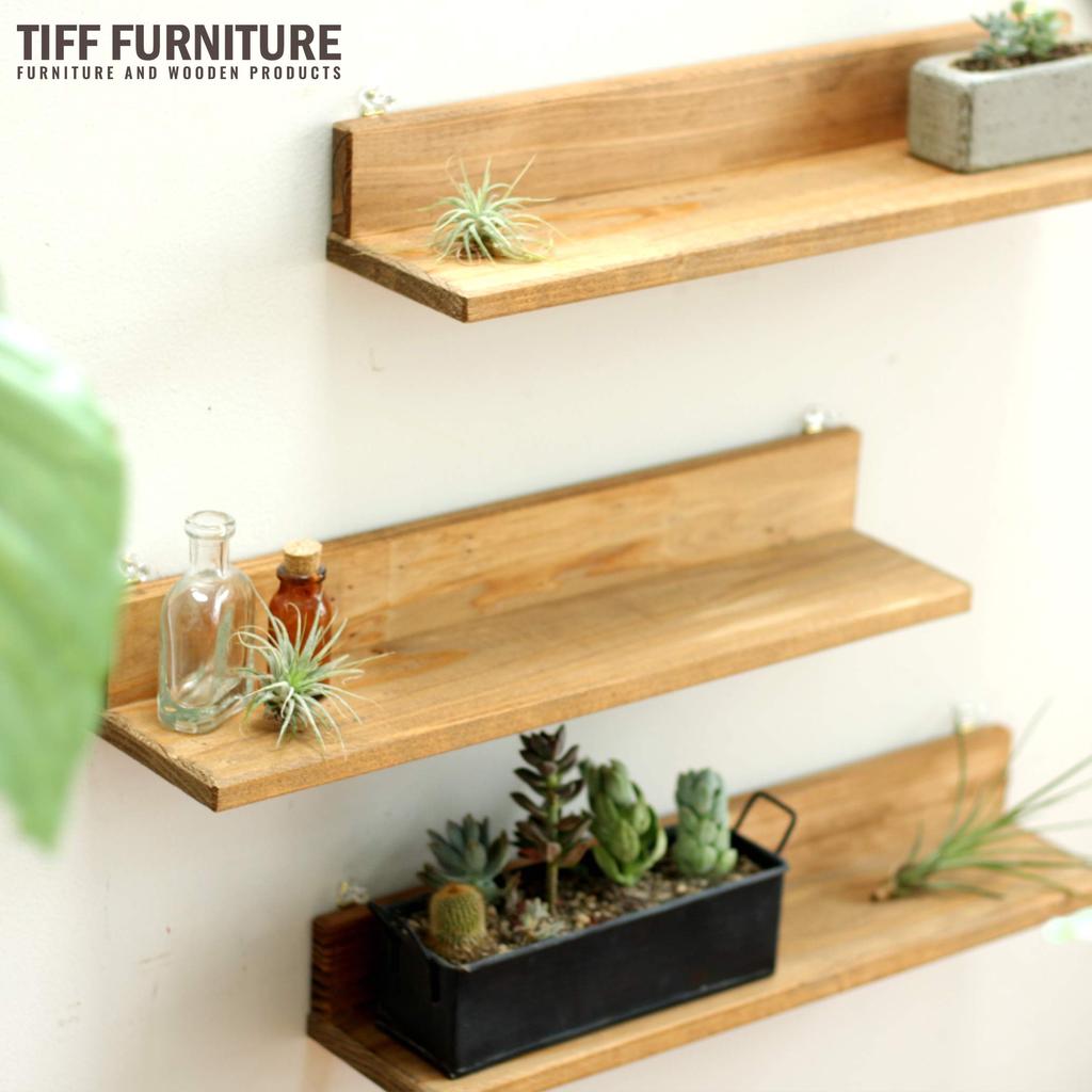 TIFF Wall Shelf Set of 3, 39cm Wide, Made in Japan, Shinto Shrine, Wall-Mounted, Display Shelf, Plasterboard, Stylish, Echigo Cedar Wood