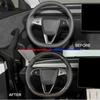 Для Tesla New Model 3 Highland 2024-24 аксессуары чехол на руль настоящее сухое углеродное волокно 3K240G декоративный чехол на руль