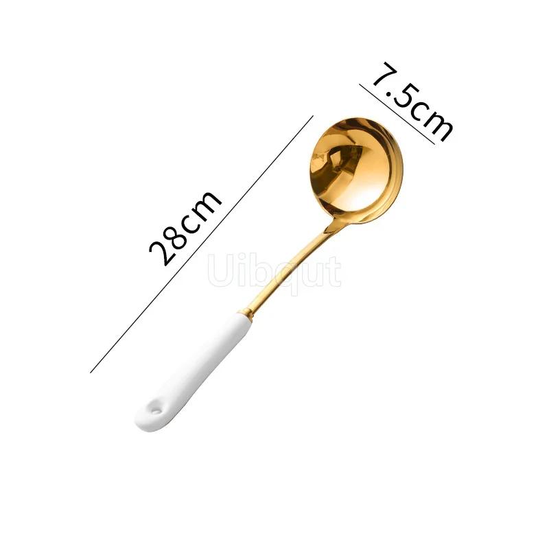 Nordic Gold white Нержавеющая сталь Ложка Палочки для еды Держатель Керамическая ложка Дуршлаг Кухонная утварь Бытовая посуда Держатель