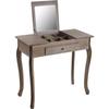Coiffeuse - VERSA - Agy - 73,5 X 40 X 80 Cm - MDF - Marron - Miroir Inclus