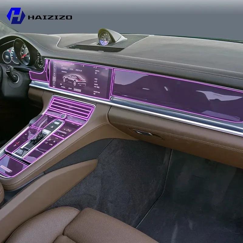 For Porsche Panamera 2017- Car interior center console protective sticker interior decorative strip TPU protective sticker