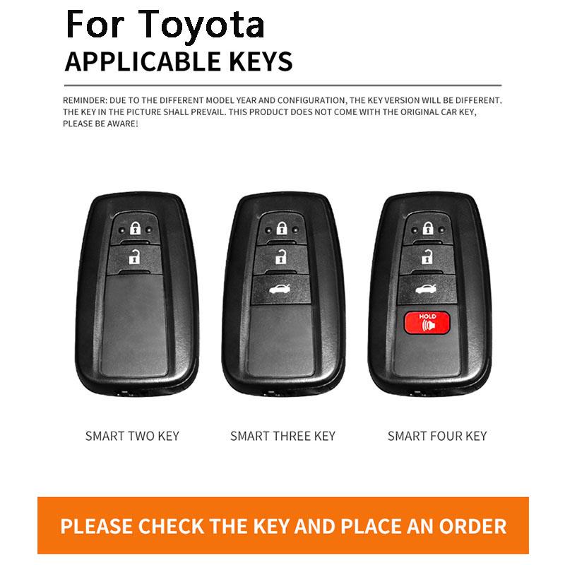 Alloy Leather Car Remote Key Case Cover Fob Keychain Accessories For S8 Prius Camry Corolla CHR C-HR RAV4 Land Cruiser Prado JH8