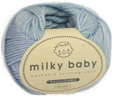 Пряжа Olympus Thread Milky Baby средней толщины, светлая, упаковка 6 мотков, цвет. 17, Синий, 40 г, Прибл.. 114м,