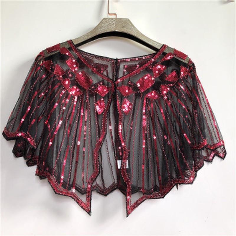 Женская шаль с бисером и блестками в стиле деко, вечерняя накидка, свадебное платье, шаль