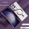 "Электроплакированный магнитный мягкий чехол Samsung S25 Ultra - Совместимый с Magsafe для S22, S23 Plus - Прозрачная защитная накладка"