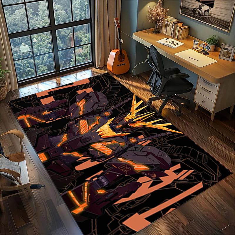 Bedroom Gundam Carpet Large Area Non Slip Washable Floor Mat Gamer Room Decor