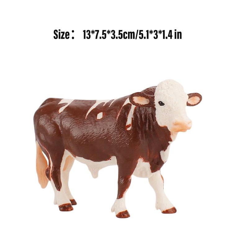 Kid's Gift Animal Model Simulation Farm Animal Figures Educational Toy Plastic Material Cow Category 14x8cm Size