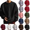 Sweatshirts For Men Long Sleeve Fleece Casual  Fuzzy Crewneck Pullover Warm Winter