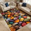 Multiple sizes Colorful polished stones Carpet for Living Room Bedroom Sofa Home Decor Rus Non-slip Floor Mat Luxury Gift
