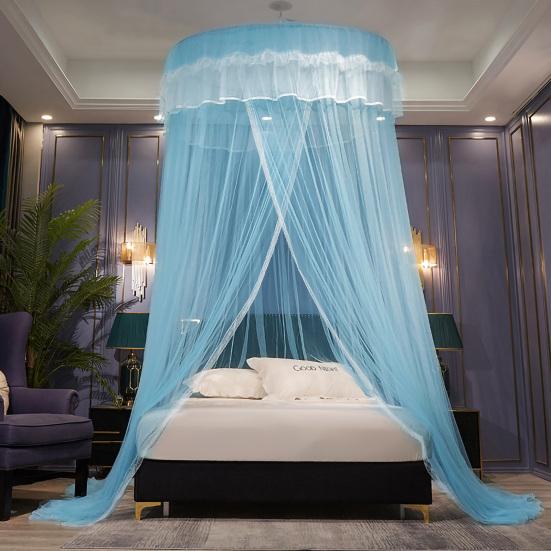 Hanging Mosquito Net Top Hook Encrypted Mesh Lace Patchwork Mosquito Repellent Round Dome Court Style Crib Canopy Bedroom Decoration