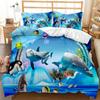 Underwater World Whale Shark Quilt Set Three-Piece 3D Digital Printing Bedding
