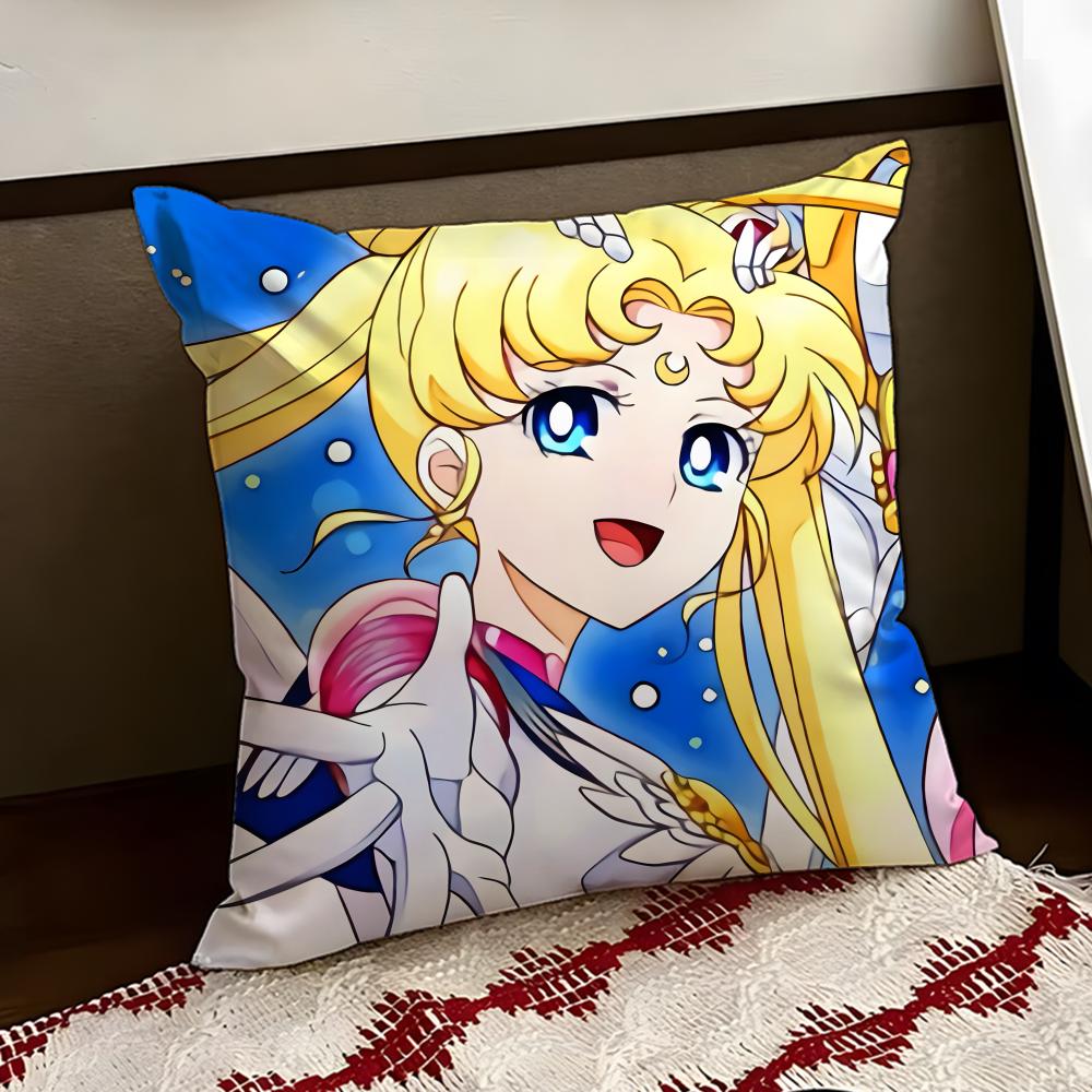 SSailor Anime MMoon Cushion Cover Reversible Soft Durable Pillow Cover Home  Car MultiScene Use for Daily Comfort