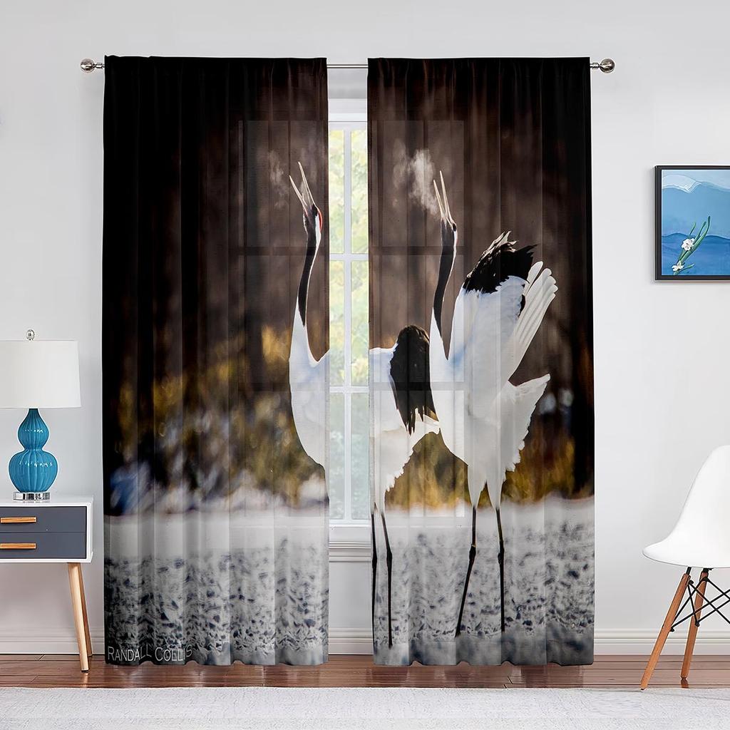 Тюлевая занавеска с красной короной, летающее красное солнце, для гостиной, спальни, декор, прозрачные шторы для комнаты, кухни, обработка окна