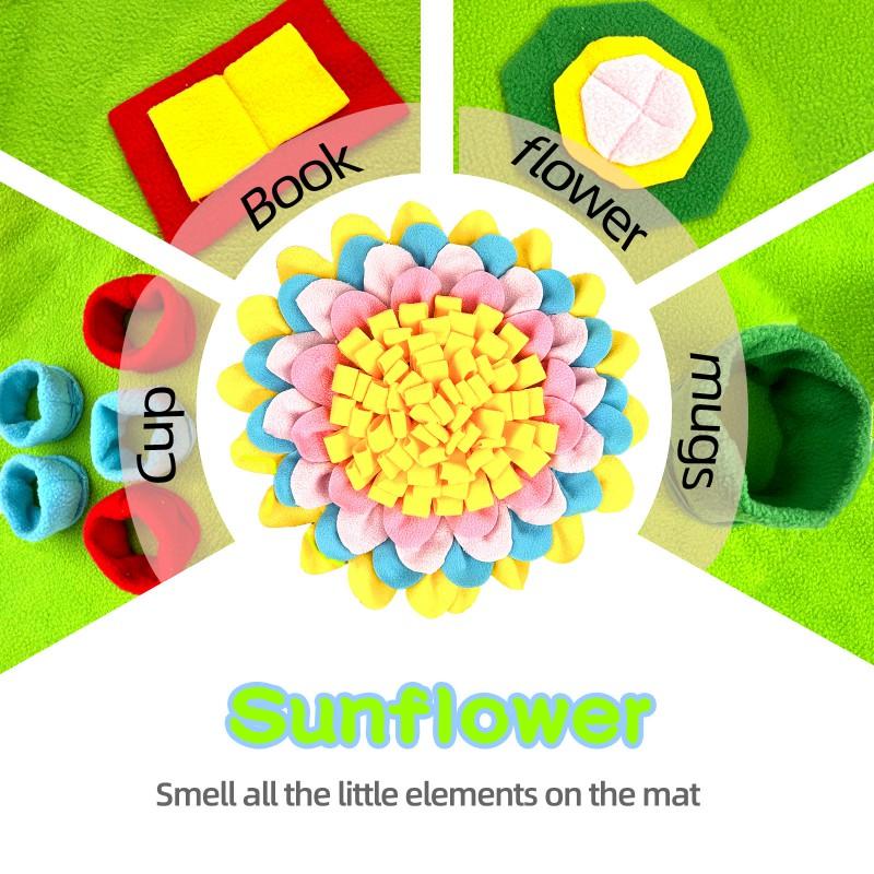 Interactive Snuffle Mat Dogs Cats Rabbits Hamsters Ferrets - Multi Color Fleece Scent Enrichment Toy Training Pad