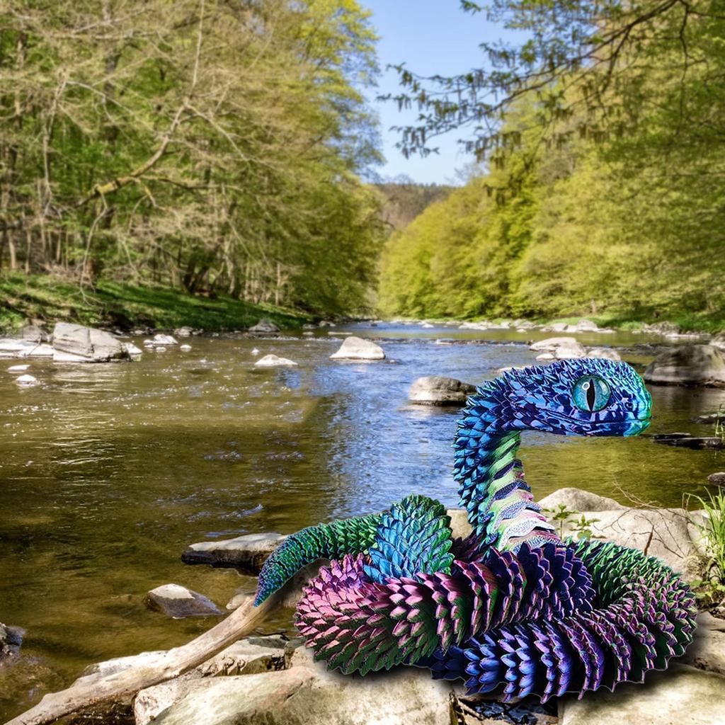 3D-печатные светящиеся радужные трансграничные поделки украшения подарок креативные ручные 3D-печатные украшения для автомобиля в виде змеи