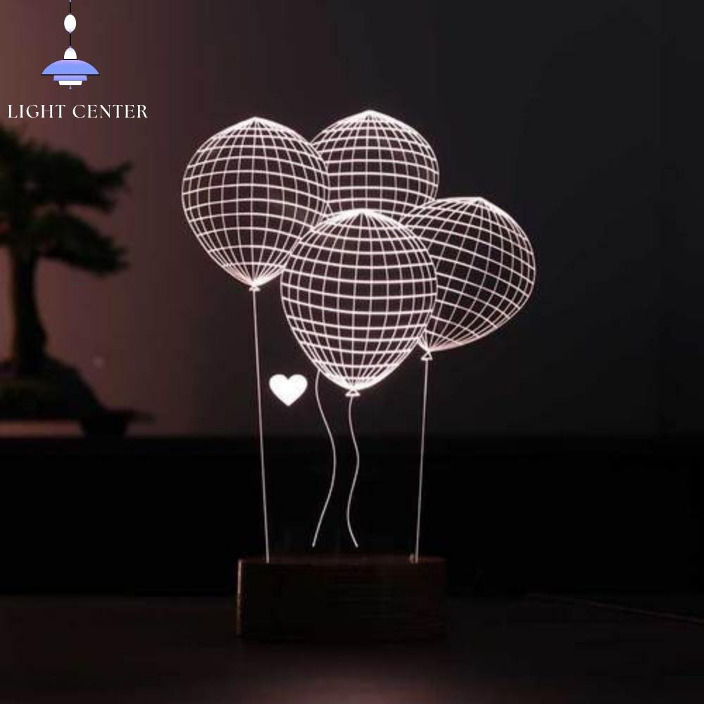 3d светодиодная настольная лампа на воздушном шаре, настольные аксессуары, крутые лампы, подарки для женщин, крутые вещи, лампа для освещения настроения для спальни, ночник