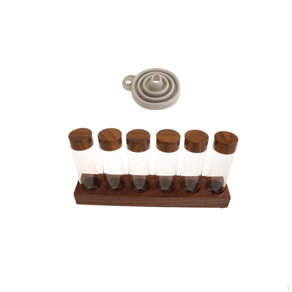 Трубки для хранения кофейных зерен, погреба для кофейных зерен с деревянной подставкой из грецкого ореха, стеклянные флаконы для кафе, розничная торговля