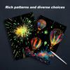 4 Sheets Scratch Paper Art Set A4 Rainbow Painting Scratchboard Kit with Tools Adult