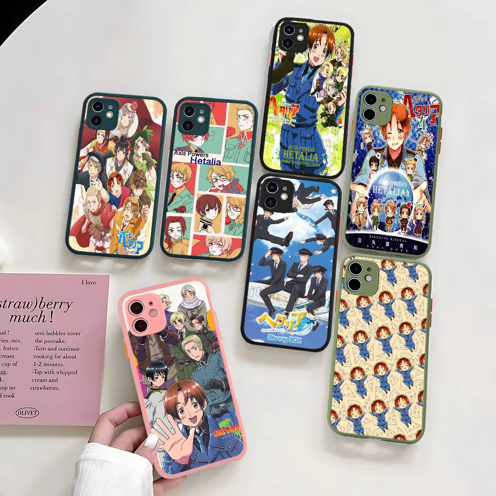 Cartoon Hetalia Axis Powers Phone Case For IPhone 11 12 13 14 15 16 Pro Plus X XS MAX Matte Bumper Shockproof Cover