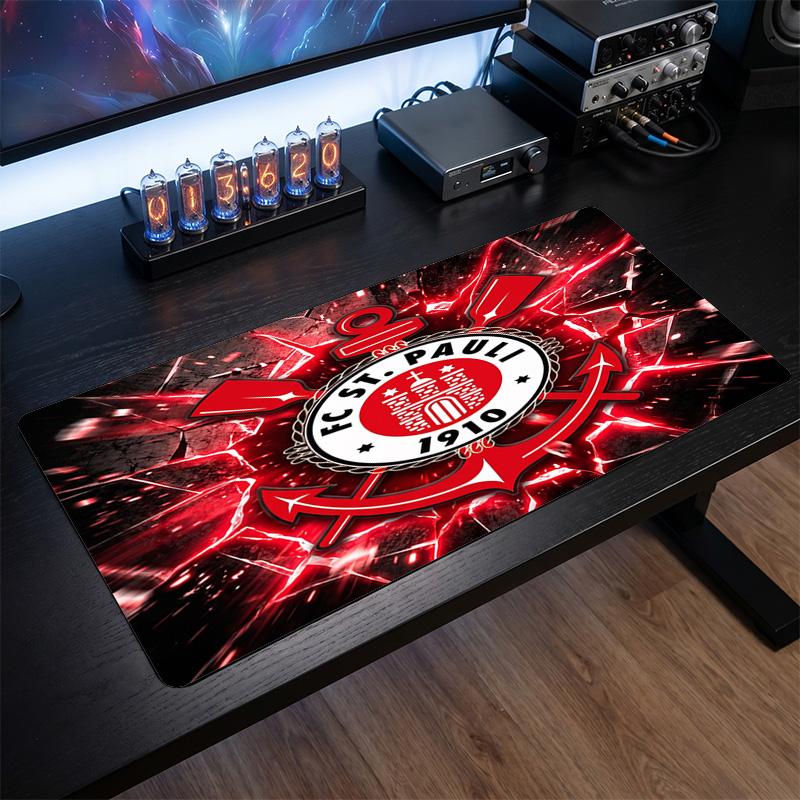 ФК Ст.. Большой коврик для мыши Pauli Football Print, противоскользящий расширенный игровой коврик для стола для офиса, дома