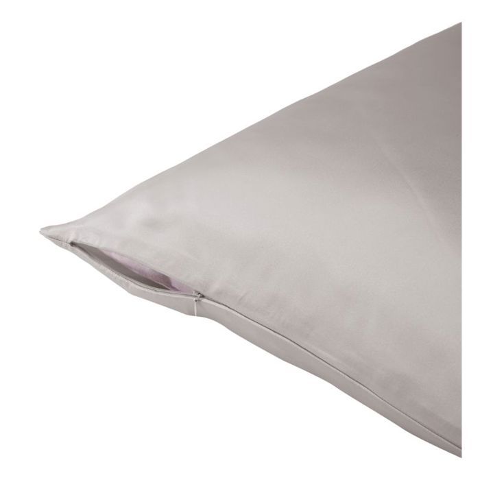 Taie d'oreiller "Silk" Soie de mûrier Coton pur - Silk Silver - 65 x 65 cm