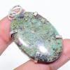 Ruby Fuchsite Lab-Created Handmade 925 Sterling Silver Pendant 2.13" I8a79