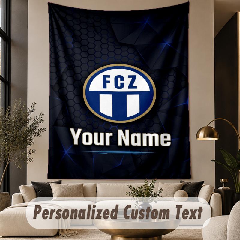 Custom Text Tapestry FC Zürich Print Wall Tapestry Indoor Living Room Wall Decor