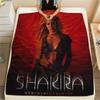 1PC Shakira Print Flannel Blanket, High quality Comfortable for All Seasons, Home Decor, Warmth and Comfort, Perfect for Christmas Gifts