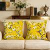 2 Pack Yellow Hummingbird Bird Pillow Covers Double Sided Print Floral Butterfly Cushion Cases Home Decor