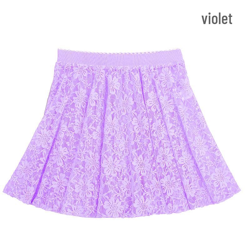 Girls' Chiffon Ballet Skirt - Toddler Dance Costume with Lace Trim