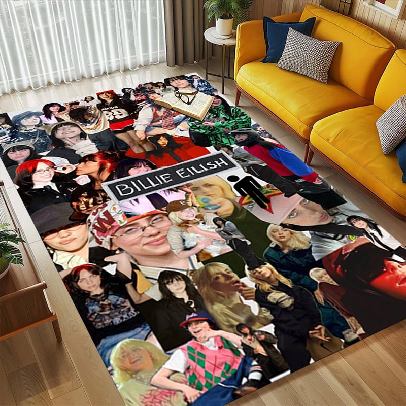Billie Eilish Collage Living Room Nonslip Area Rug Soft Carpet For Bedroom Game Playroom Sofa Office Home Decor Doormat Christmas Gift C9301713