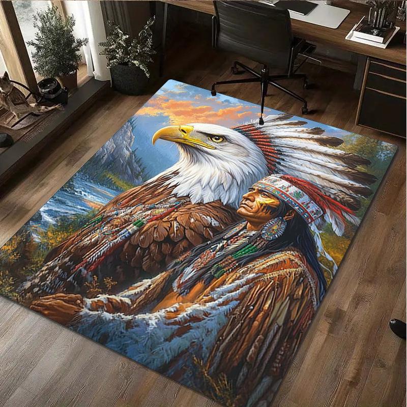 1Pc Native American Rug - Home carpet Office Decorative Carpet For Living Room Bedroom Door Mat Floor Rug Computer Chair Area Rug