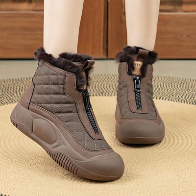 Зимние ботинки с толстой подошвой короткие ботинки повседневные женские ботинки