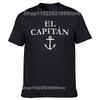 Смешные футболки El Capitan Captain Boat Sail Хлопковая уличная одежда с коротким рукавом Подарки на день рождения Летняя футболка Мужская одежда