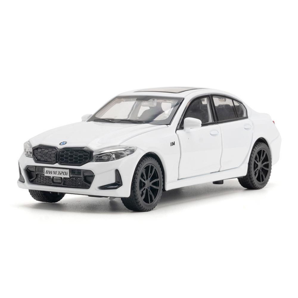 1/32 Scale BMW 320i THE 3 2023 Alloy Car Model Diecast Metal Toy Vehicles Model Simulation Sound and Light Collection Boy Kid Toy Gift