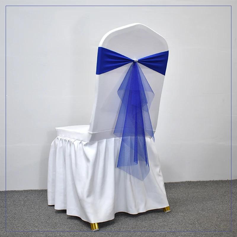 10/50 шт. эластичные спандексовые ленты-банты для стульев с лентой из органзы для банкета, вечеринки, свадьбы, эластичные пояса для стульев