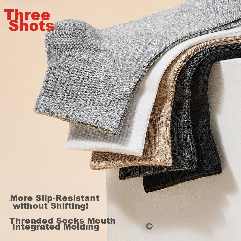 THREEGUN [Far Travel Series] Men's Socks, Pure Cotton 100%, Odor-Resistant And Wear-Resistant, Athletic Men's Short Socks, 10A