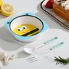 Bamboo fiber cartoon children's tableware baby food bowl with fork and spoon
