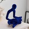 Abstract Flockeds Thinker Statue Resins Art Sculpture for Modern Home Decoration on Shelf or Desktop